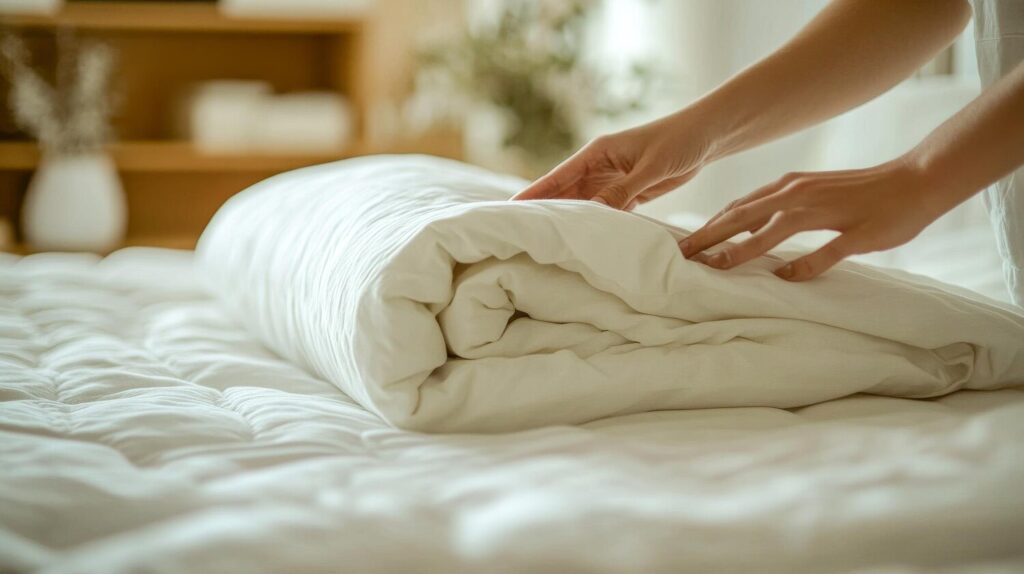 neatly smoothing bed sheets emphasizing calmness tranquility home improvement 734790 28236 neatly smoothing bed sheets emphasizing calmness tranquility home improvement 734790 28236
